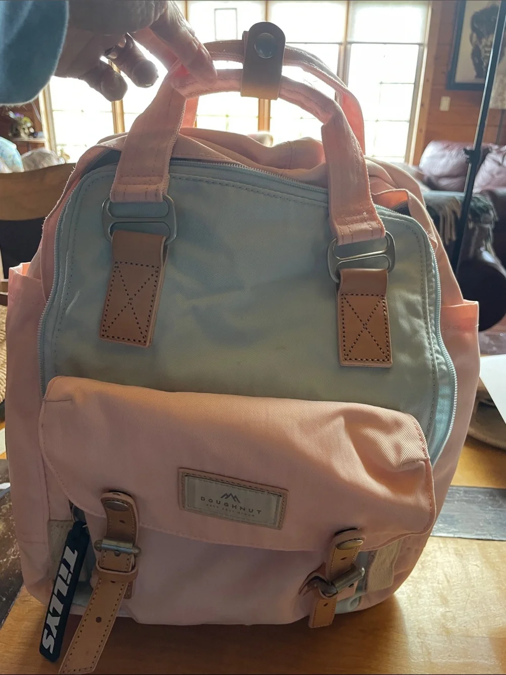 DOUGHNUT Pink & Light Blue Canvas Backpack